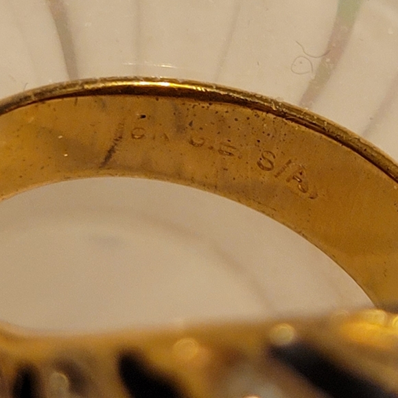 SET Onyx Necklace/Enamel Ring - Picture 5 of 7